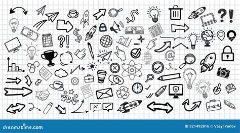 Doodle Flowchart With 4 Elements Cartoon Vector CartoonDealer