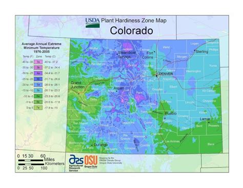 Colorado Plant Hardiness Zone Map