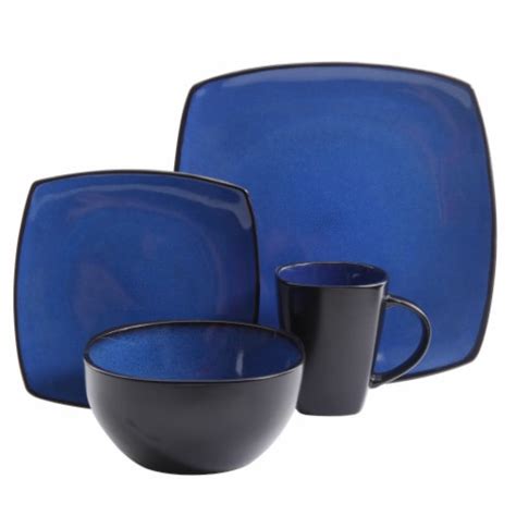 Gibson Soho Lounge Square Piece Dinnerware Set Sapphire Service