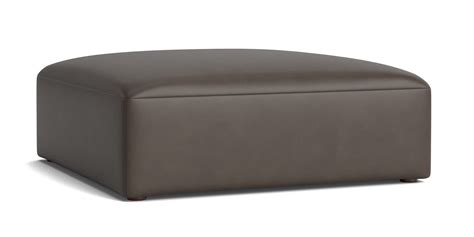 Clyde Leather Ottoman | Bassett Furniture