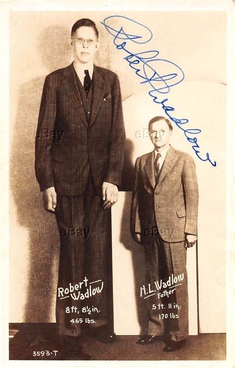 Autographed Rppc Photo Postcard Robert Wadlow Worlds Tallest Man Alton