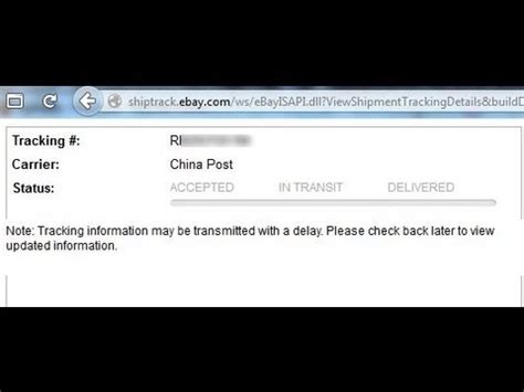 Bogus EBay Tracking Numbers YouTube