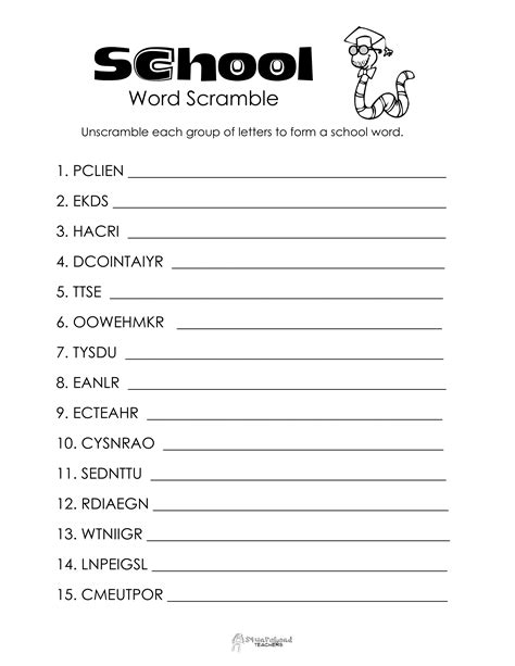 Word Scramble Maker World Famous From The Teachers Corner Free