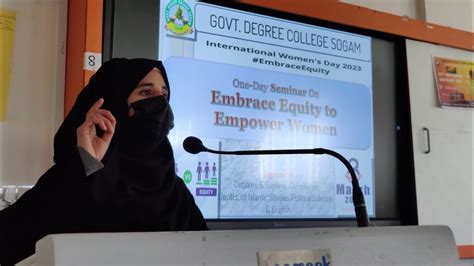 Women Empowerment Speech By Salmah Jahangir Ist Position Gdc Sogam