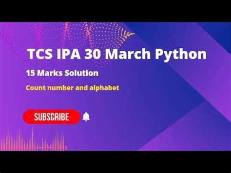 TCS IPA 30th March Solution Python 15 Marks Tcsxplore Tcsdigital