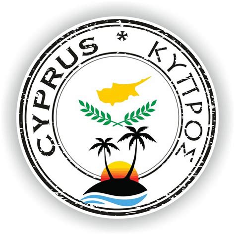 Cyprus Κυπρος Seal Sticker Round Flag for Laptop Book Fridge Etsy in