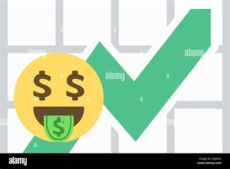 Money Face Emoji Against Chart With Upwards Trendconcept Vector