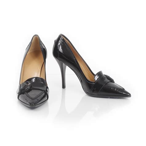 Hermes Patent Leather Heels 36 Black 26480