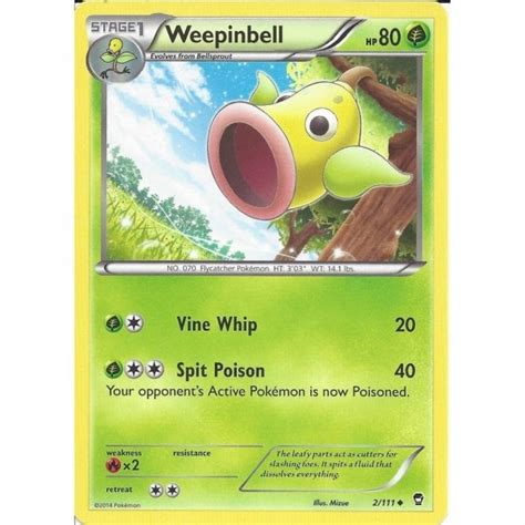 Pokemon Trading Card Game 2 111 Weepinbell Uncommon XY 03 Furious