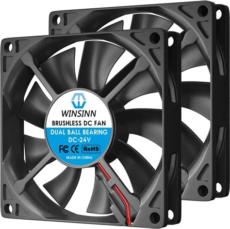 WINSINN 8025 Lot De 2 Ventilateurs De Refroidissement 24 V CC 80 Mm 80