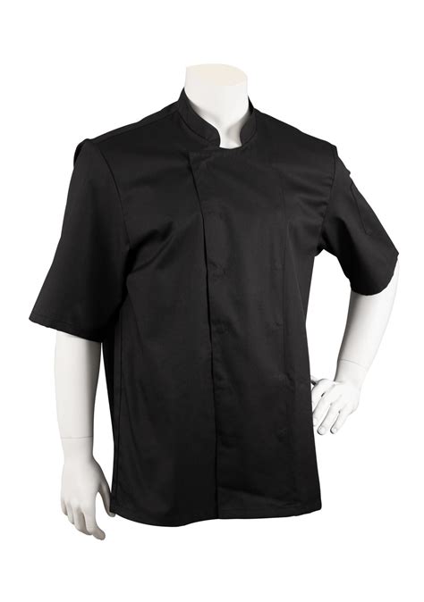 Mens Chef Jackets Black Short Chef Jackets With Double Button Rows