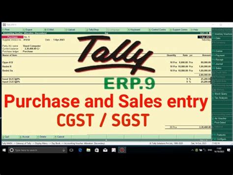 Purchase And Sale Entry In Tally Erp 9 With Gst In Hindi Purchase And