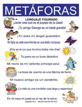 Metaphors Figurative Language In Spanish Spanish Writing Spanish