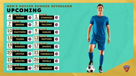 Men's Soccer Offseason Fixtures Template - Kickly