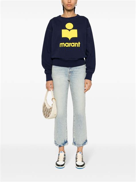 Marant Toile Moby Flocked Logo Sweatshirt Farfetch