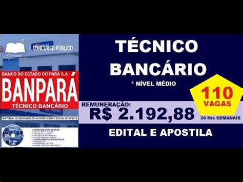 Edital E Apostila Concurso Banpar Cargo T Cnico Banc Rio Youtube