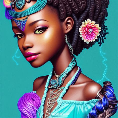 Intricately Rendered African Princess Graphic Creative Fabrica