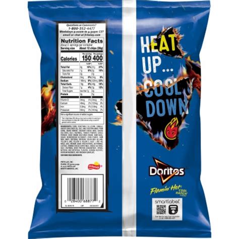 Doritos Flamin Hot Cool Ranch Flavored Tortilla Chips 2 75 Oz Fry