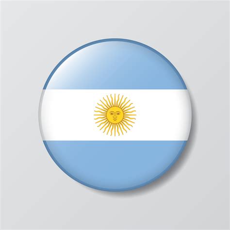 Botón Brillante Ilustración En Forma De Círculo De Bandera Argentina