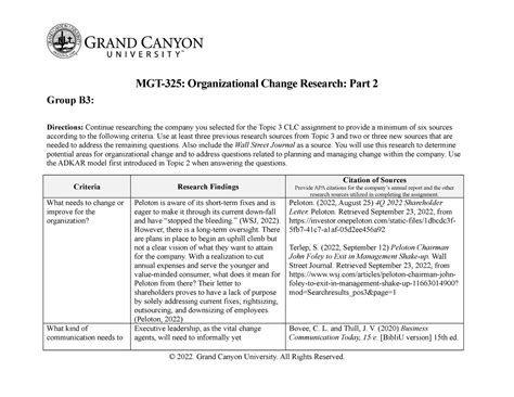 MGT 325 RS T7 Organizational Change Research Part 2 MGT 325