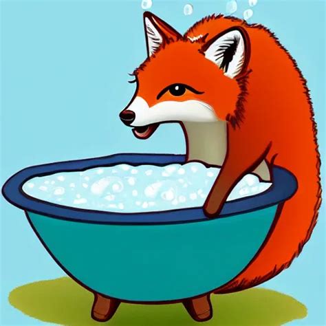 Small Fox Taking A Bubble Bath Digital Art Stable Diffusion Openart