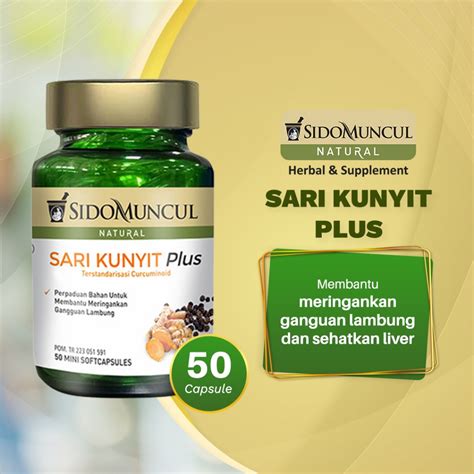 Jual Sido Muncul Natural Sari Kunyit Plus Soft Capsule 50 Kapsul