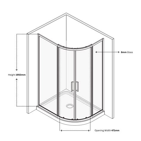 Grade A1 Black 8mm Offset Quadrant Shower Enclosure 1200x800mm Pavo