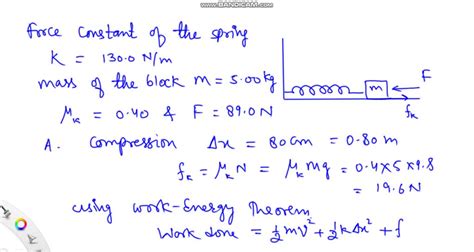 SOLVED One End Of A Horizontal Spring With Force Constant 130 0 N MN M