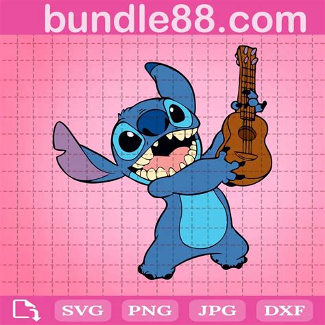 Stitch Guitar Singer Svg Svg Png Dxf Eps Cricut Silhouette February 2024