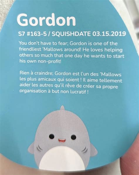 Gordon Smiley The Shark Squishmallows Original Sealife 5B 4 2 23