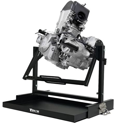 Venom Small Engine Stand With Drip Pan Adjustable Lift Hoist For