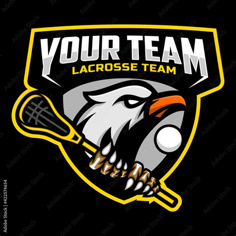 eagle mascot for a lacrosse team logo. school, college or league ...