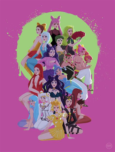 Sailor Moon Villains – Poster - Canvas Print - Wooden Hanging Scroll ...