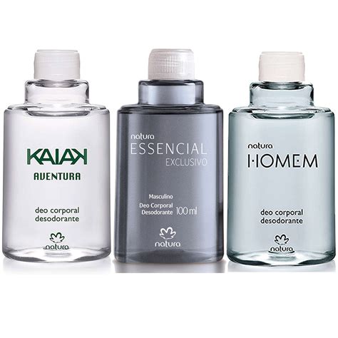 Kit 3 Refil Perfume Deo Corporal Masculino Natura Essencial Exclusivo