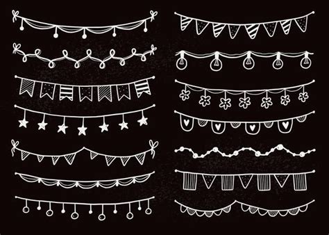 Premium Vector Party Garland Set With Flag Bunting Pennant On