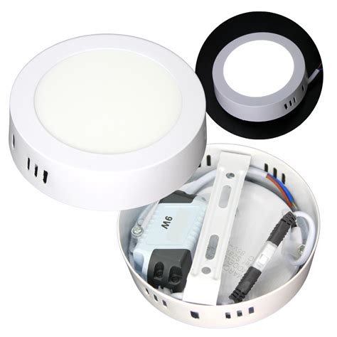 Lampara Led Sobreponer 9w Luz Blanca Redonda