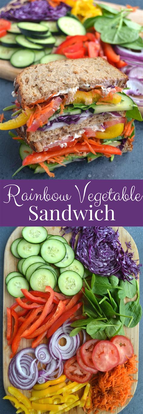 Rainbow Vegetable Sandwich Makes The Perfect Lunch With A Mix Of