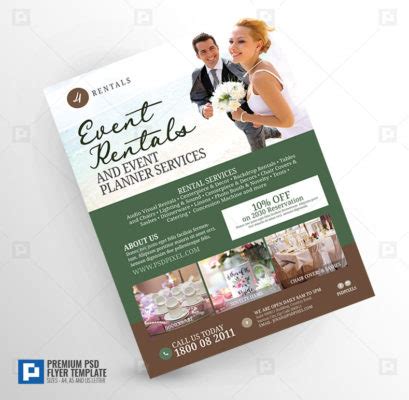 Wedding Rentals Company Flyer Psdpixel