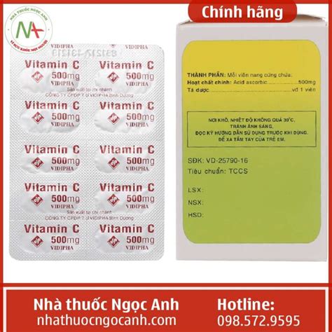 Thuốc Vitamin C 500mg Viên Nang Cứng Vidipha Mua ở đâu Giá Bao Nhiêu