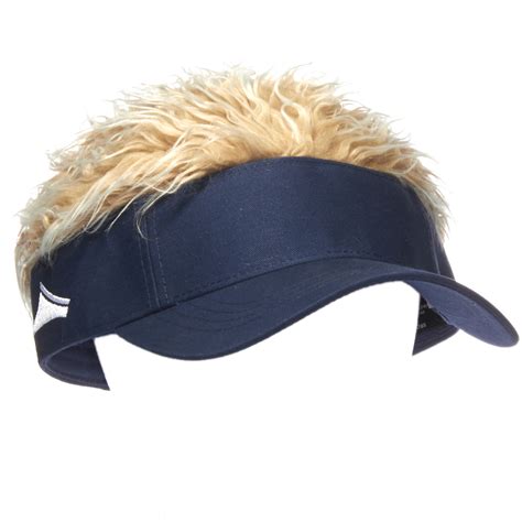 Flair Hair Mens And Boys Velcro Visor Hat Cap W Hair Wig New Ebay