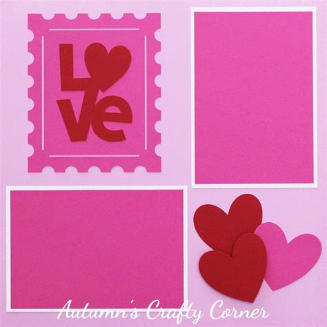 Love Valentines Day Premade Scrapbook Page 12x12 Layout