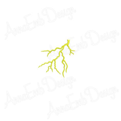 Lightning Bolt Embroidery Design Machine Embroidery Branch Etsy