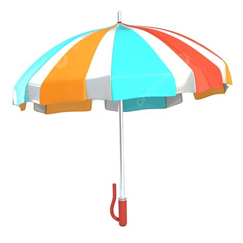 3d Illustration Beach Umbrellas 3d Illustration Striped Leisure Png