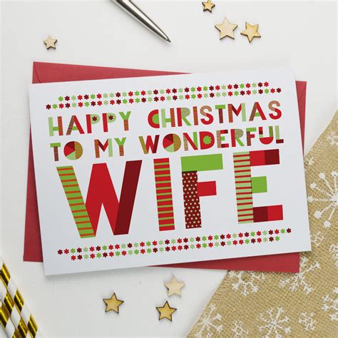 Wonderful Wife Christmas Card Christmas Card A Is For Alphabet