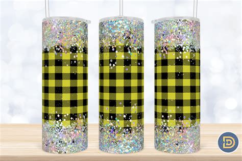 Holographic Glitter Plaid Tumbler Png Graphic By Drizzle Designs