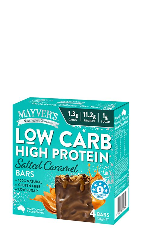 Mayvers Mayvers Low Carb High Protein Salted Caramel Bars