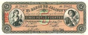 Banknote Pesos Fuertes Mexico Specialized Issue El Banco De