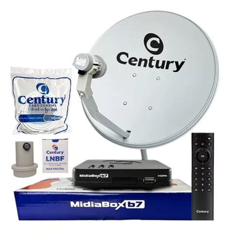 Kit Completo Antena Parabólica Banda Ku Receptor Century B7 Frete grátis