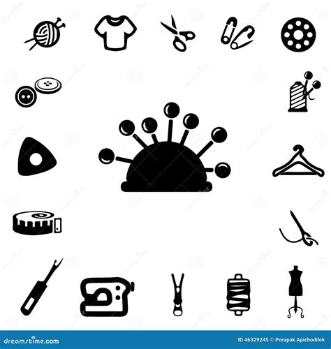 Iconos De Costura De La Silueta Stock De Ilustraci N Ilustraci N De