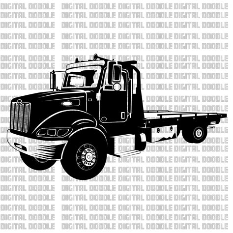 Peterbilt Tow Truck Svg Eps Dxf Png Vector Clipart Personal Etsy Canada